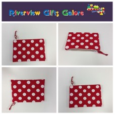 Zip Clutch / Purse / Bag / Pouch - Red Spot Zip Clutch / Purse / Bag / Pouch - Red Spot